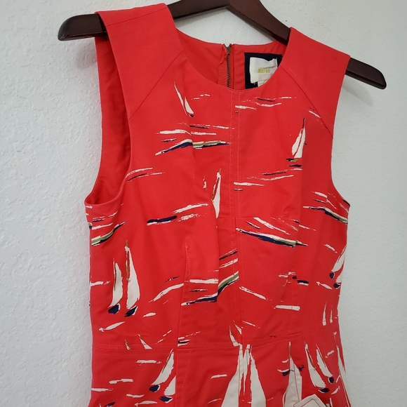Anthropologie Maeve Berru Poplin Flare Dress 4 - Picture 6 of 11